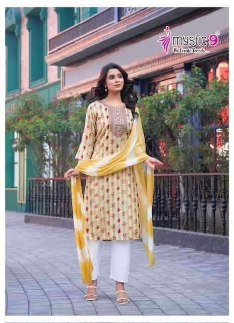 Mystic 9 Rubina Vol 6 Rayon Readymade Kurti Wholesale Price ( 6 Pcs Catalog )