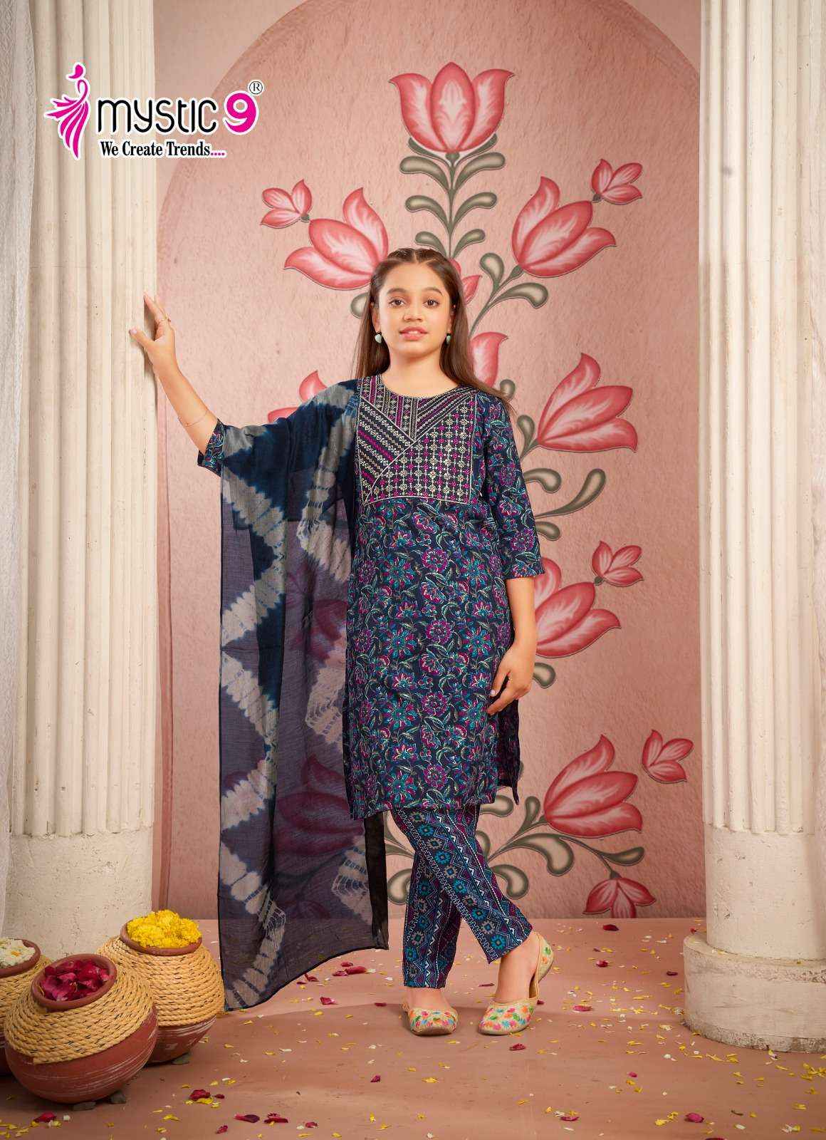 MYSTIC 9 SHAGUN VOL 1 CAPSULE FOIL PRINT FANCY KIDS WEAR KURTI COMBO SET WHOLESALE PRICE ( 8 PCS CATALOG )