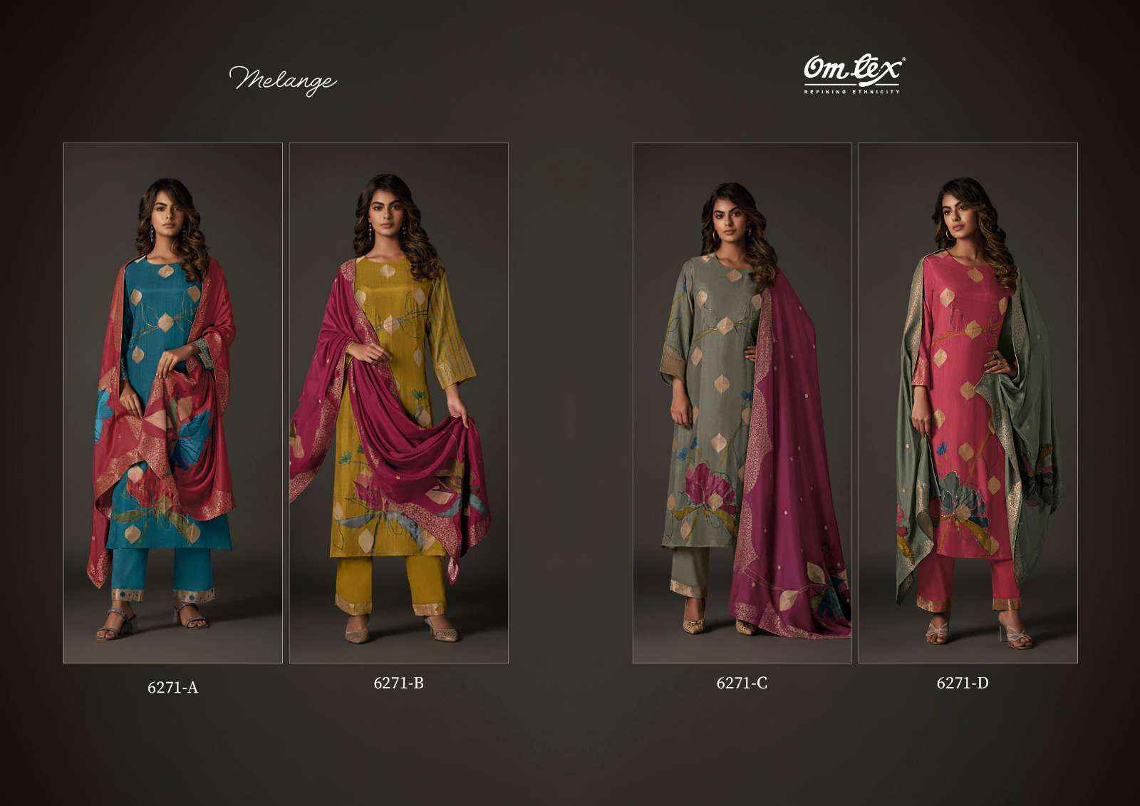 Omtex Milange Exclusive Muslin Jacquard Suit Dress Material Wholesale Price ( 4 Pcs Catalog )