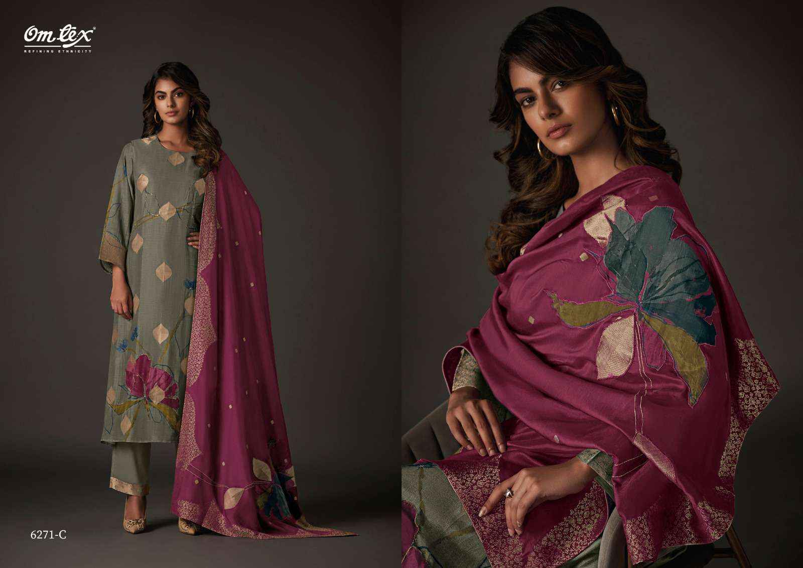 Omtex Milange Exclusive Muslin Jacquard Suit Dress Material Wholesale Price ( 4 Pcs Catalog )