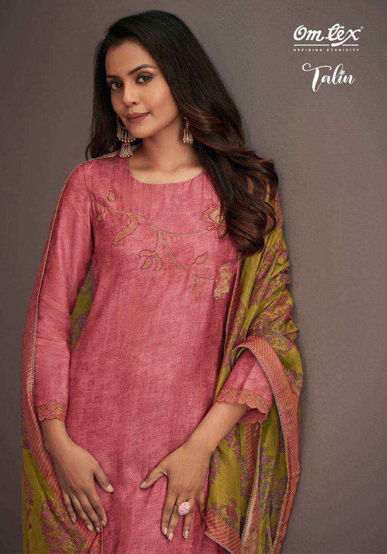 Omtex Talin Fancy Silk Latest Suit Dress Material Wholesale Price ( 4 Pcs Catalog )