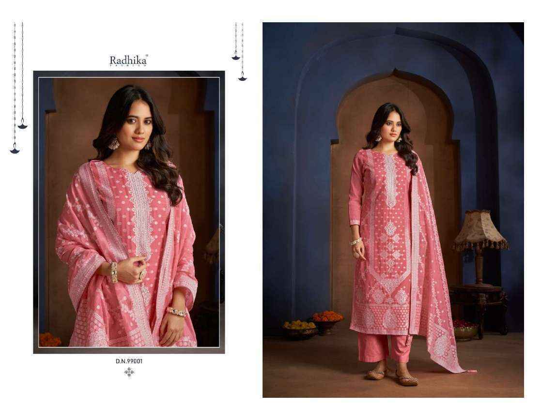 Radhika Fashion Azara Banarasi Adha Cotton Jacquard Dress Material Wholesale Price ( 6 Pcs Catalog )