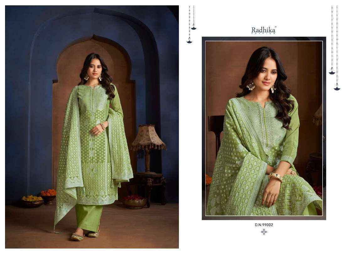 Radhika Fashion Azara Banarasi Adha Cotton Jacquard Dress Material Wholesale Price ( 6 Pcs Catalog )