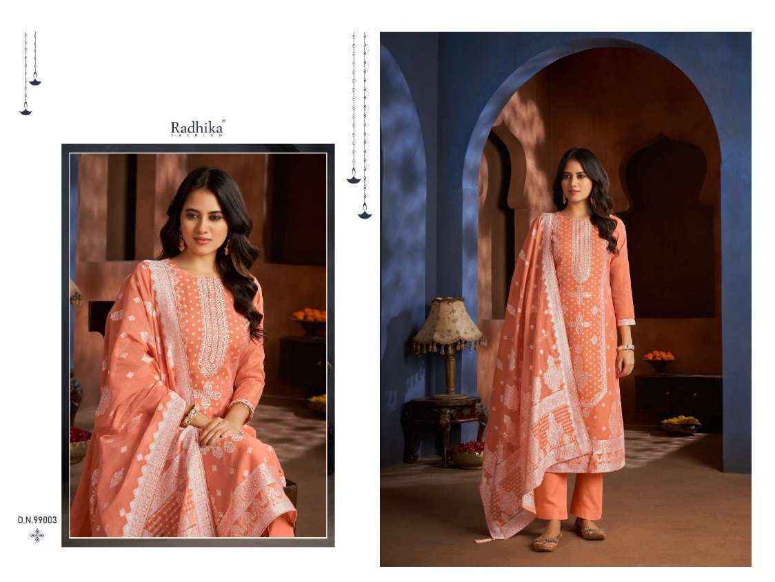 Radhika Fashion Azara Banarasi Adha Cotton Jacquard Dress Material Wholesale Price ( 6 Pcs Catalog )