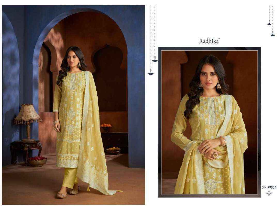 Radhika Fashion Azara Banarasi Adha Cotton Jacquard Dress Material Wholesale Price ( 6 Pcs Catalog )