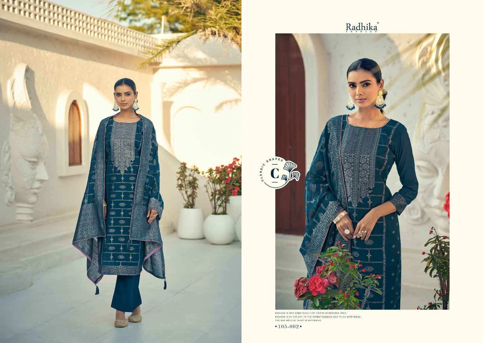 Radhika Fashion Azara Banarasi Adha Vol 2 Cotton Jacquard Dress Material ( 6 Pcs Catalog )