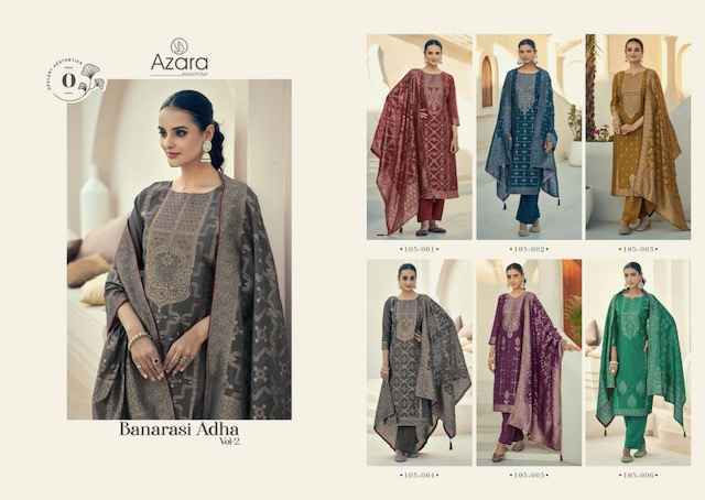 Radhika Fashion Azara Banarasi Adha Vol 2 Cotton Jacquard Dress Material ( 6 Pcs Catalog )