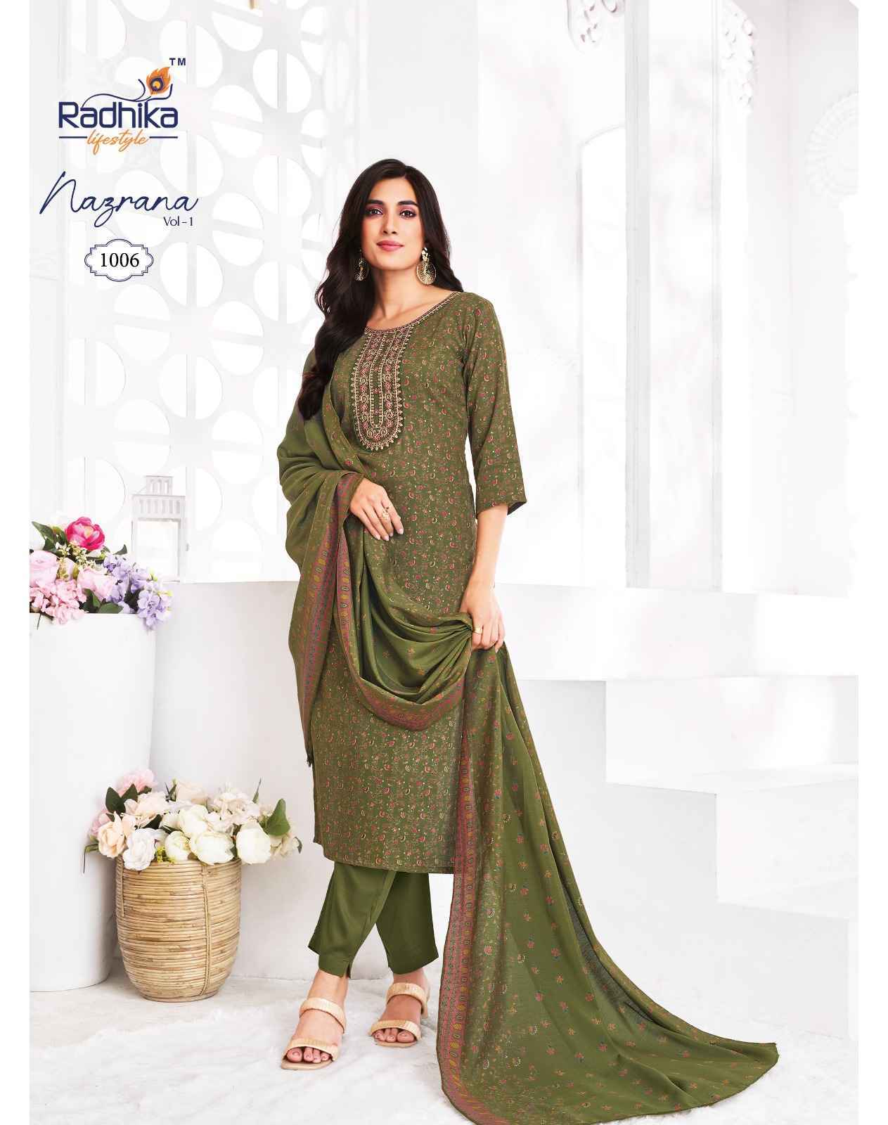 Radhika Lifestyle Nazrana Vol 1 Readymade Jam Satin Dress Material Wholesale Price ( 6 Pcs Catalog )