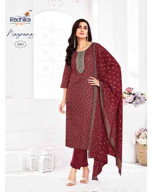 Radhika Lifestyle Nazrana Vol 1 Readymade Jam Satin Dress Material Wholesale Price ( 6 Pcs Catalog )