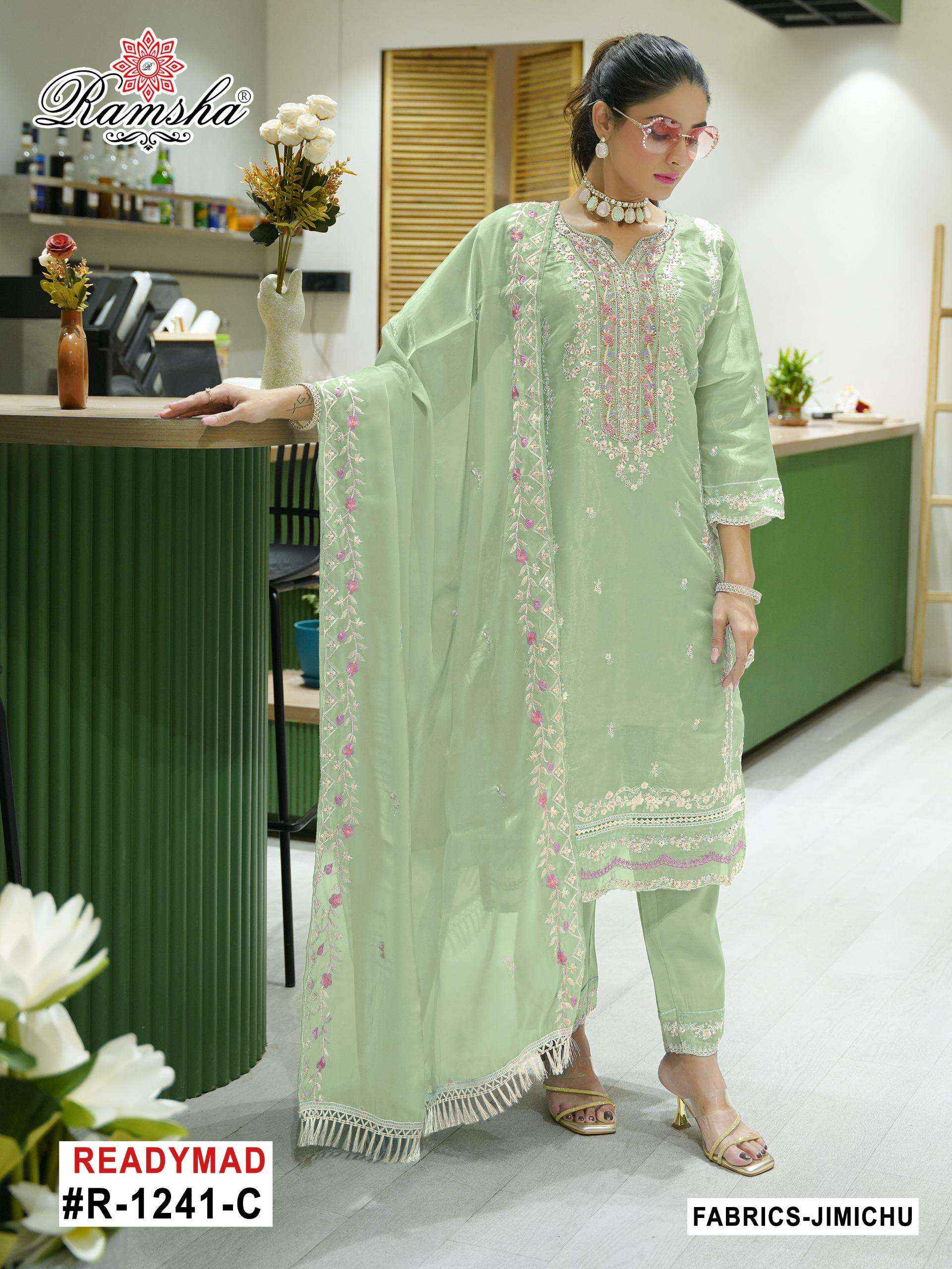 RAMSHA R 1241 BEAUTIFIUL DESIGNER READY MADE PAKISTANI DRESS WHOLESALE PRICE ( 4 PCS CATALOG )