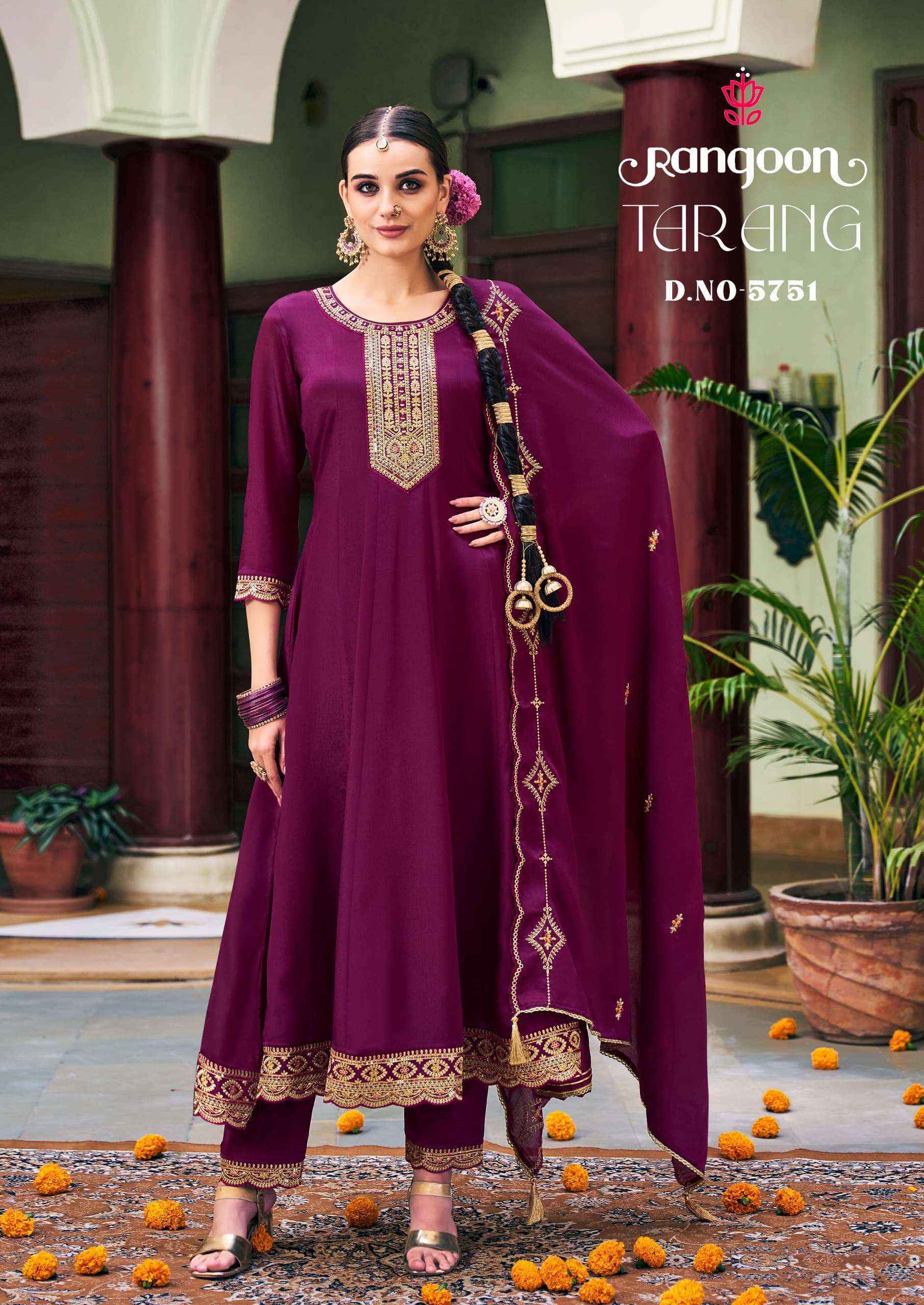 Rangoon Tarang Readymade Chinon Silk Dress Wholesale Price ( 4 Pcs Catalog )