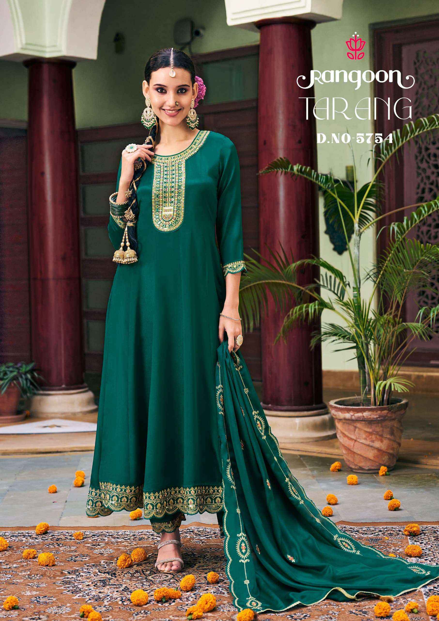 Rangoon Tarang Readymade Chinon Silk Dress Wholesale Price ( 4 Pcs Catalog )