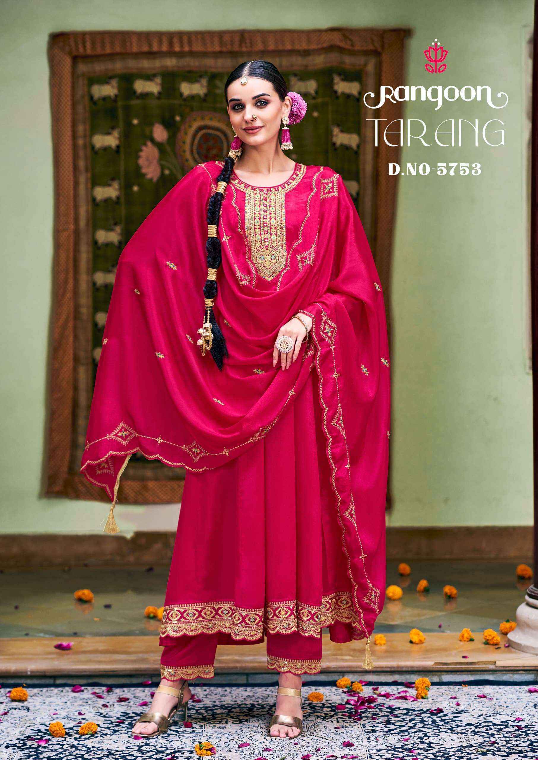 Rangoon Tarang Readymade Chinon Silk Dress Wholesale Price ( 4 Pcs Catalog )