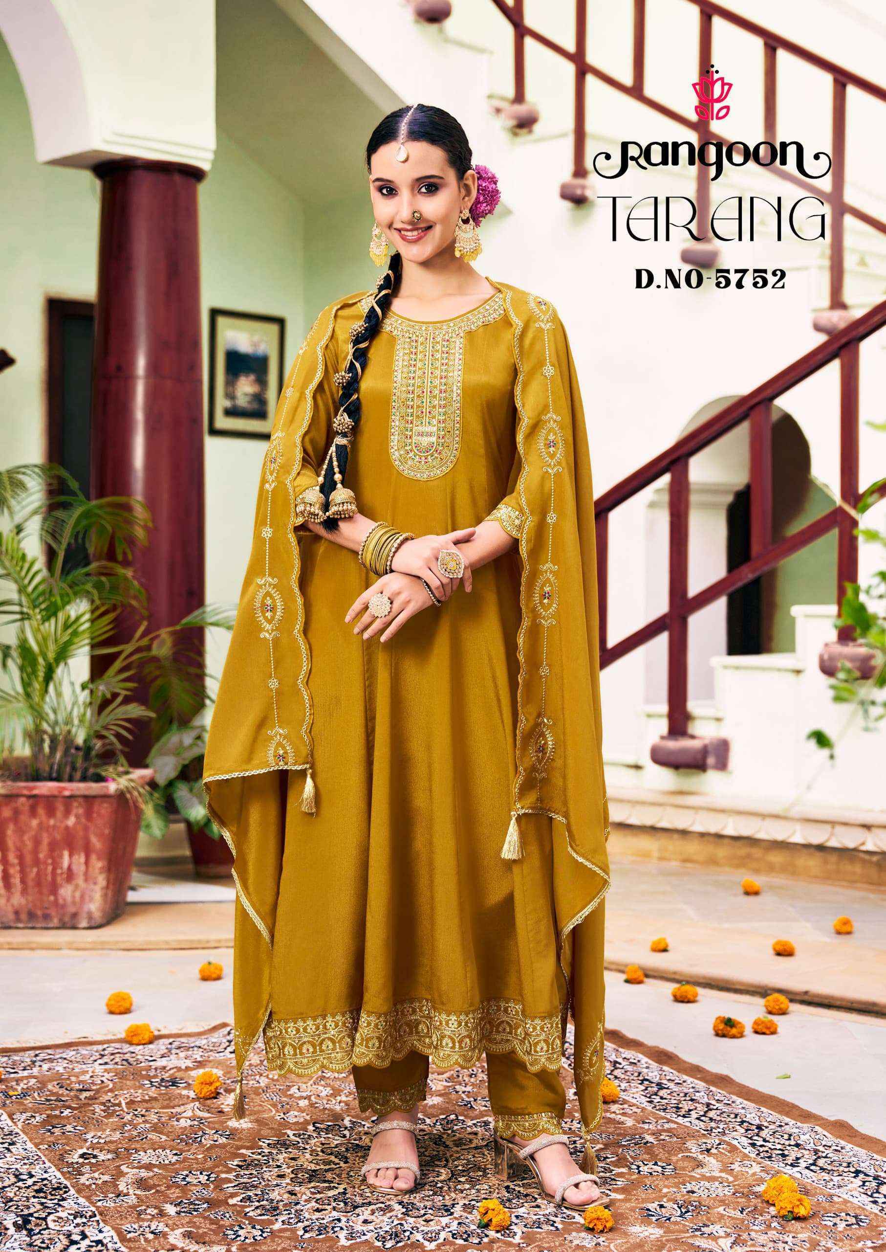 Rangoon Tarang Readymade Chinon Silk Dress Wholesale Price ( 4 Pcs Catalog )