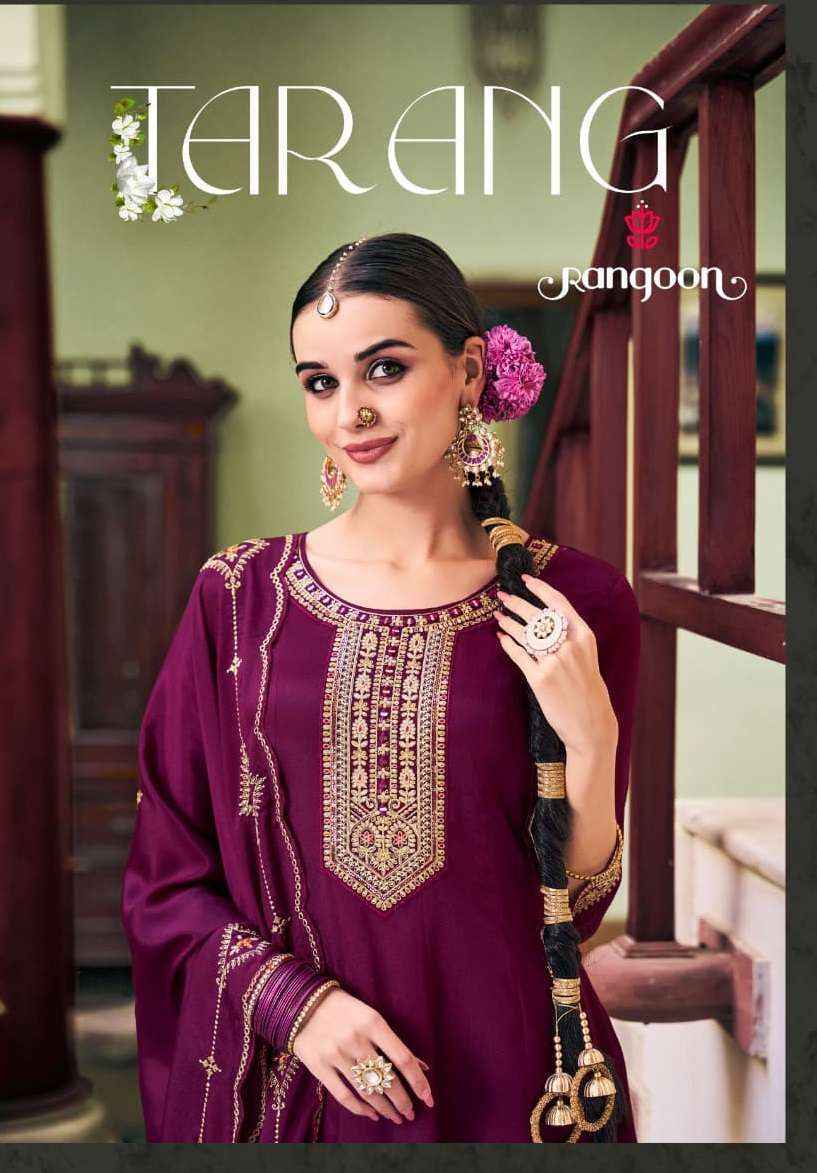 Rangoon Tarang Readymade Chinon Silk Dress Wholesale Price ( 4 Pcs Catalog )