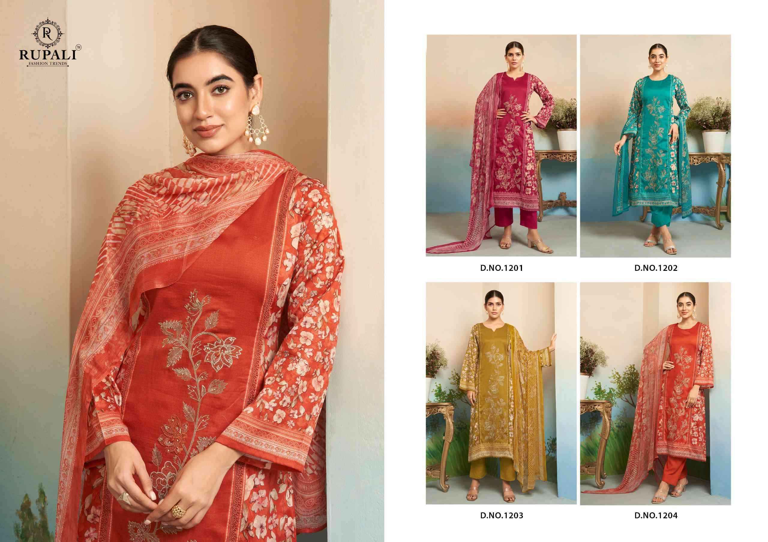 Rupali Fashion Gulbagh Pure Jam Satin Fancy Dress Material Wholesale Price ( 4 Pcs Catalog )