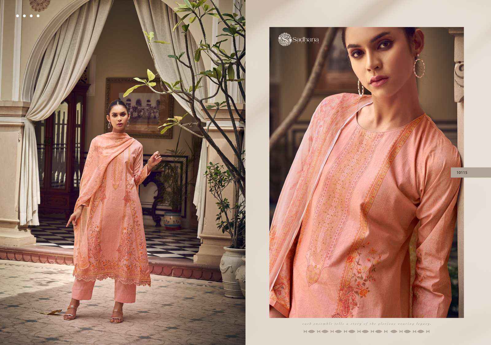 Sadhana Zaira Elegant ladies Cotton Suit Dress Material Wholesale Price ( 8 Pcs Catalog )