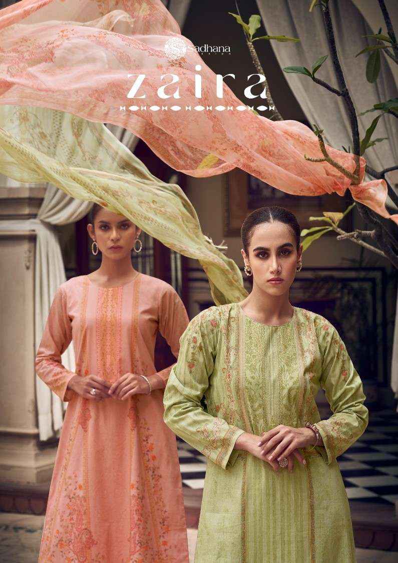 Sadhana Zaira Elegant ladies Cotton Suit Dress Material Wholesale Price ( 8 Pcs Catalog )