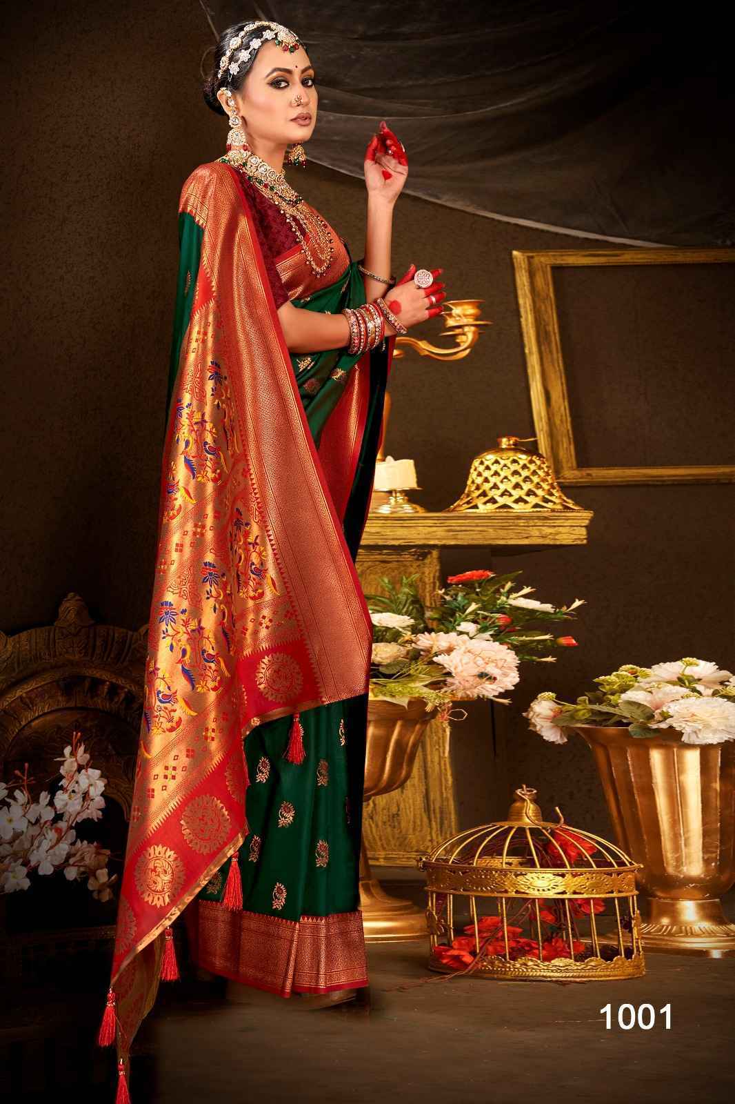 Saroj Nath Paithani Swarovski Silk Saree Wholesale Price ( 8 Pcs Catalog )