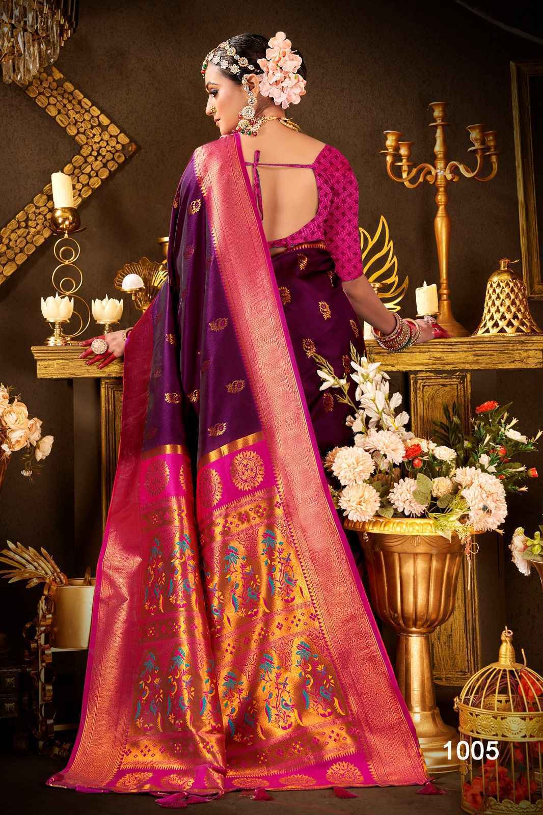 Saroj Nath Paithani Swarovski Silk Saree Wholesale Price ( 8 Pcs Catalog )