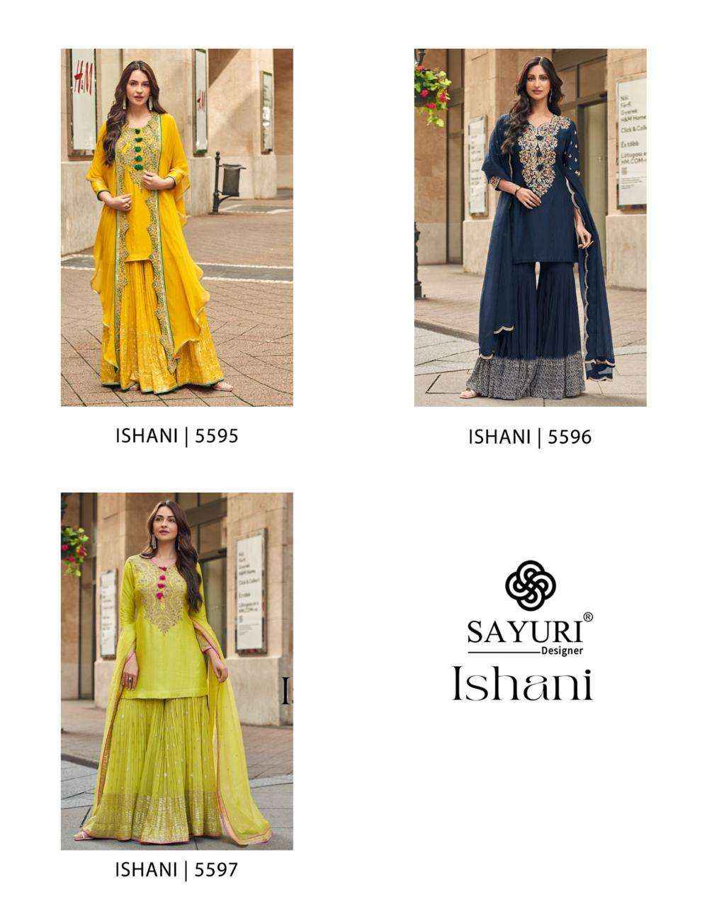 Sayuri Ishani 5595 To 5597 Designer Partywear Gharara Readymade Suit Wholesale Price ( 3 PcS Catalog )