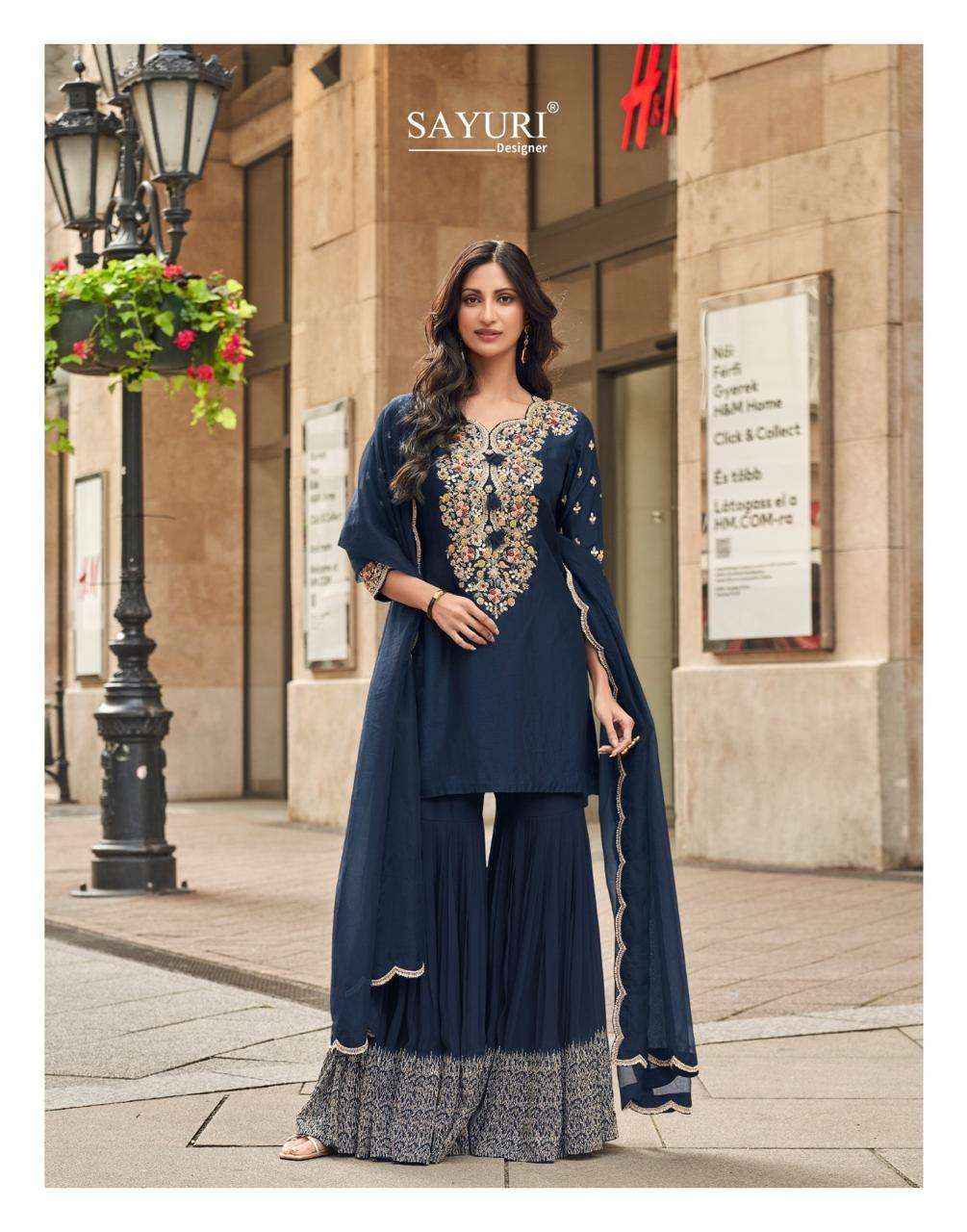 Sayuri Ishani 5595 To 5597 Designer Partywear Gharara Readymade Suit Wholesale Price ( 3 PcS Catalog )