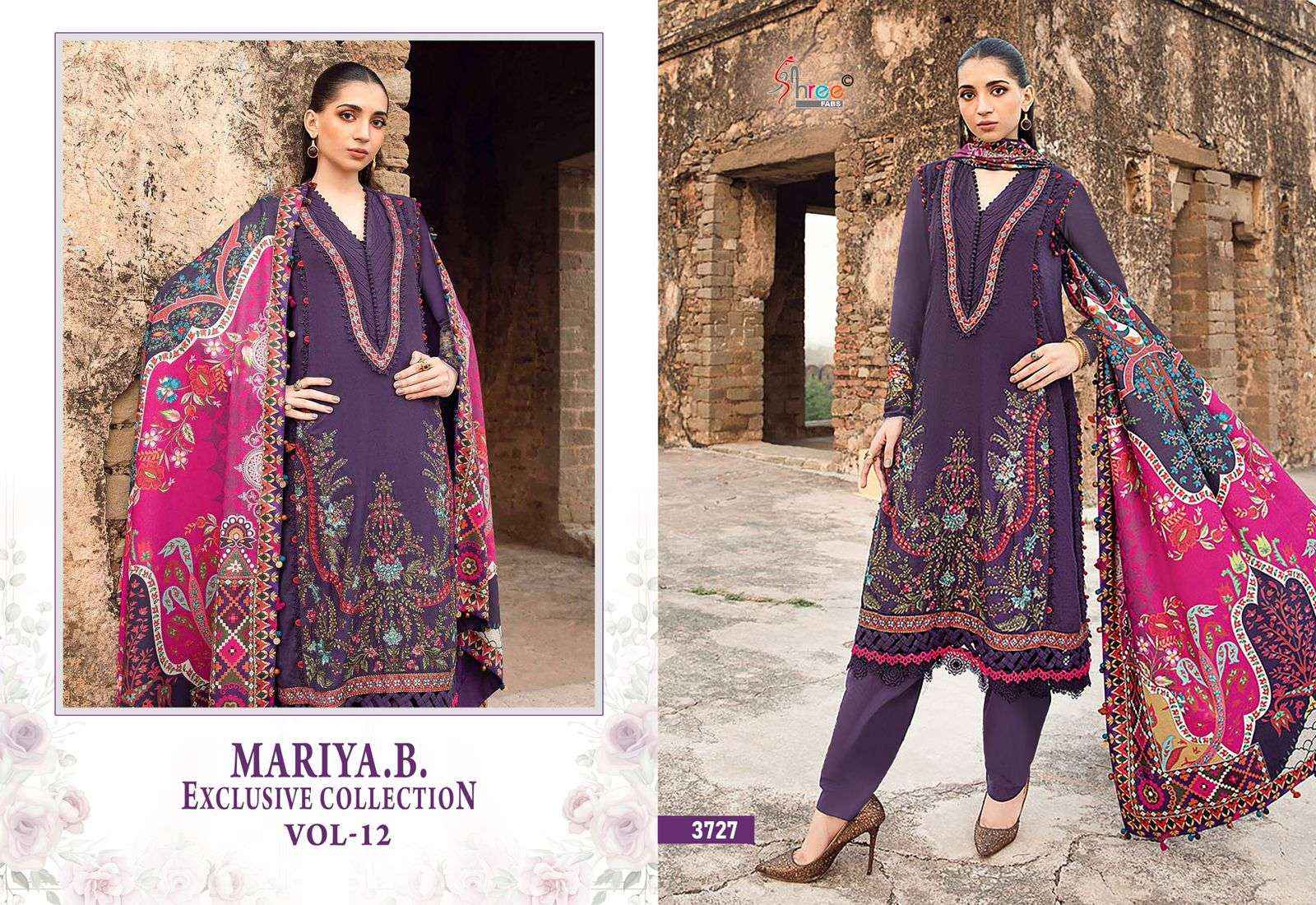 SHREE FABS MARIA B EXCLUSIVE COLLECTION VOL 12 RAYON SALWAR KAMEEZ ( 6 PCS CATALOG )