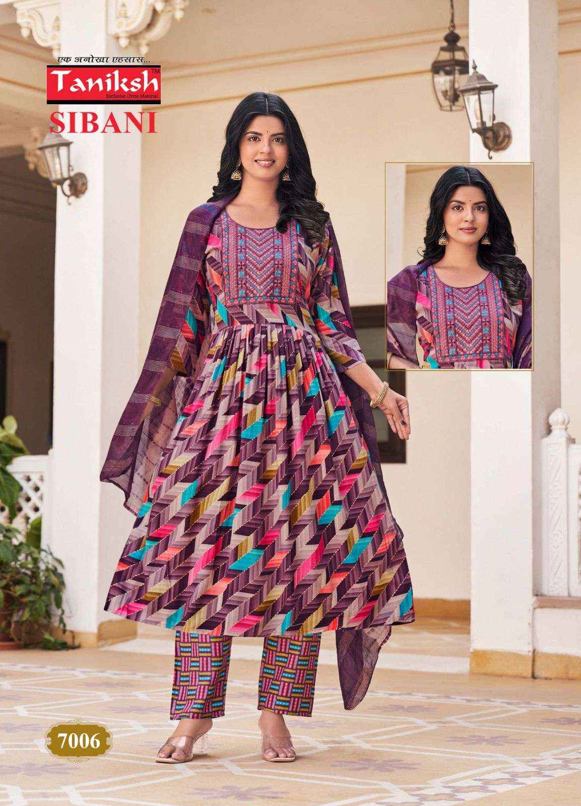 Taniksh Sibani Vol 7 Rayon Anarkali Suit Pant Dupatta Set Wholesale Price ( 8 Pcs Catalog )