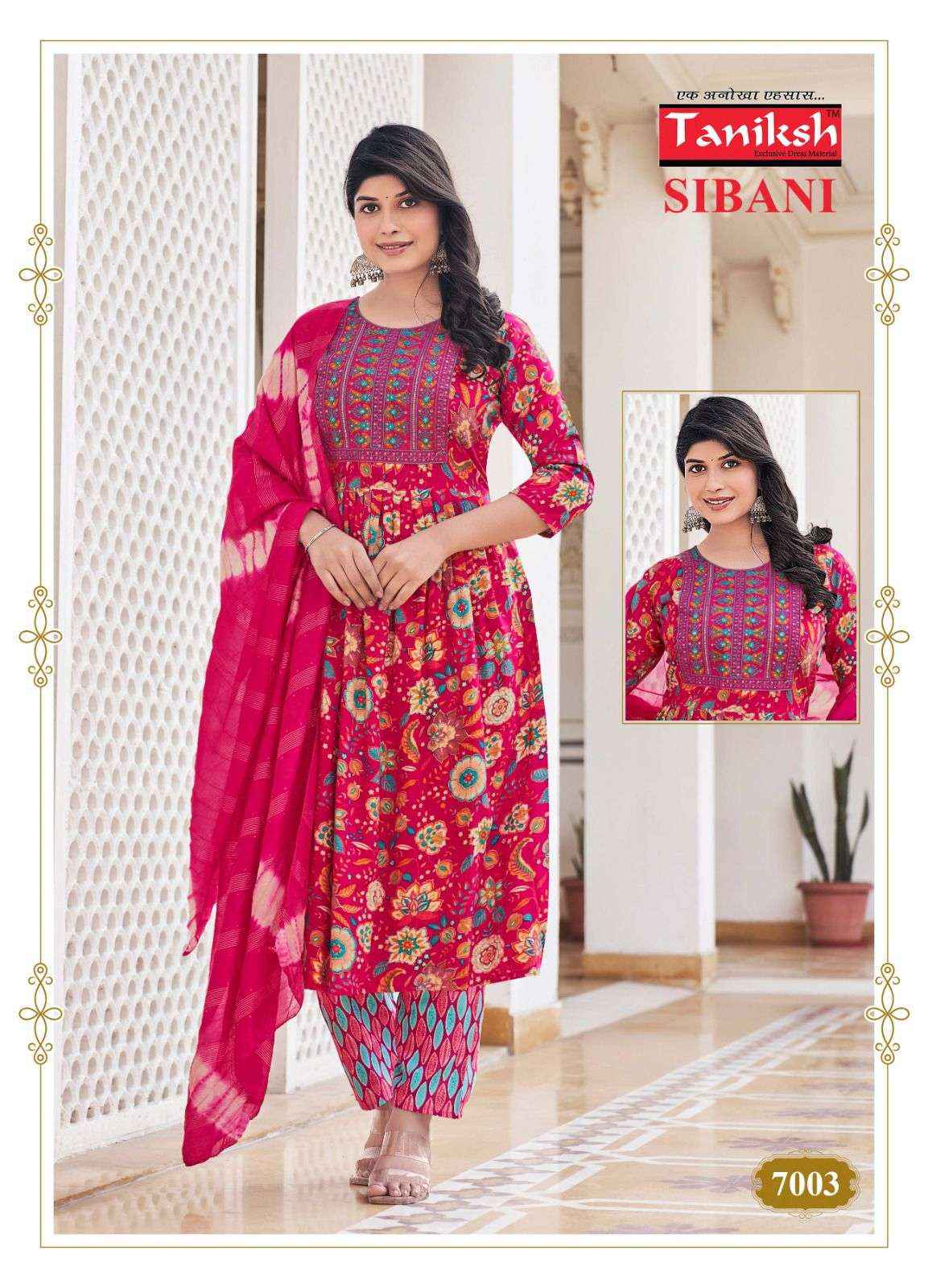 Taniksh Sibani Vol 7 Rayon Anarkali Suit Pant Dupatta Set Wholesale Price ( 8 Pcs Catalog )