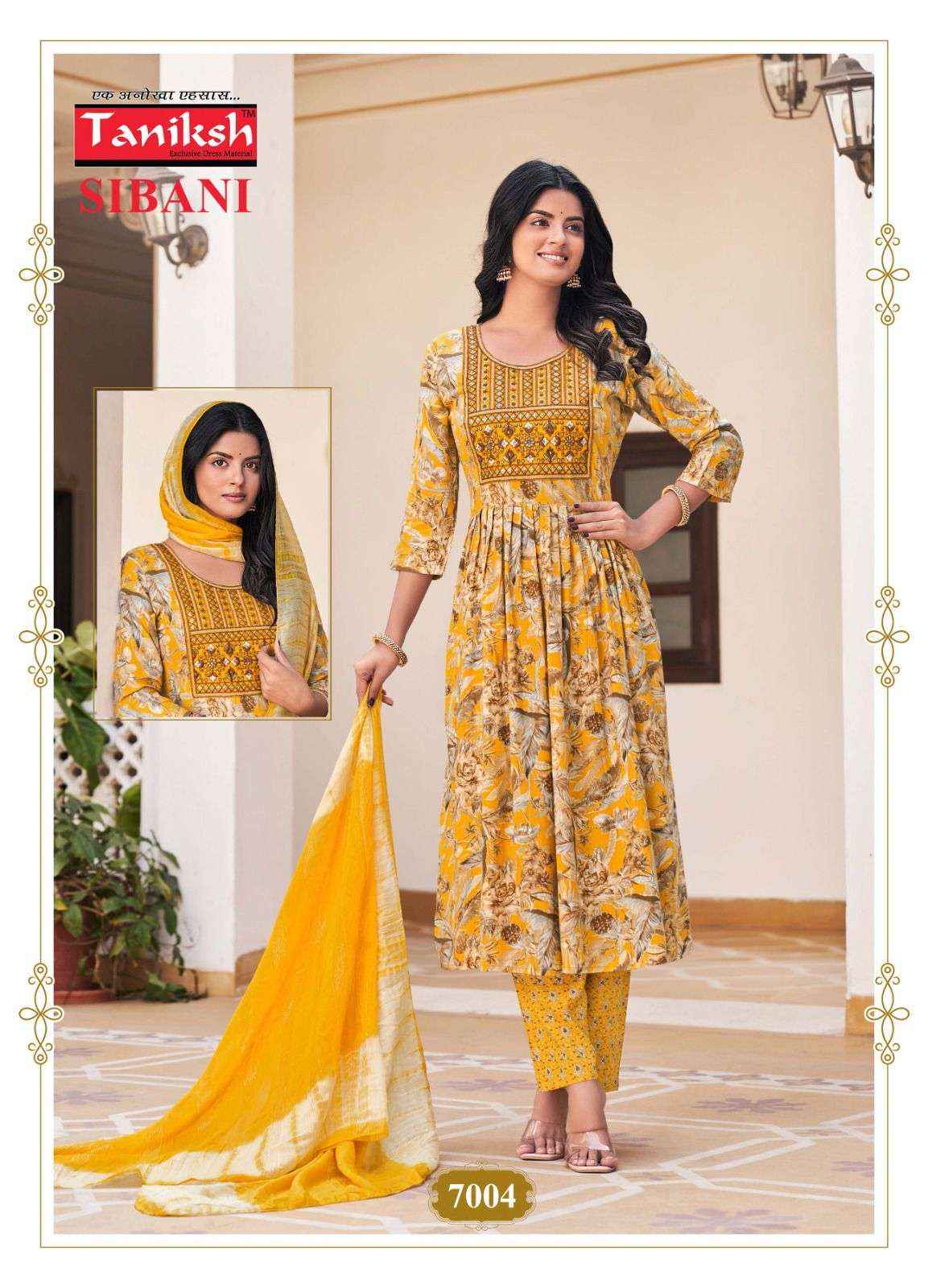 Taniksh Sibani Vol 7 Rayon Anarkali Suit Pant Dupatta Set Wholesale Price ( 8 Pcs Catalog )