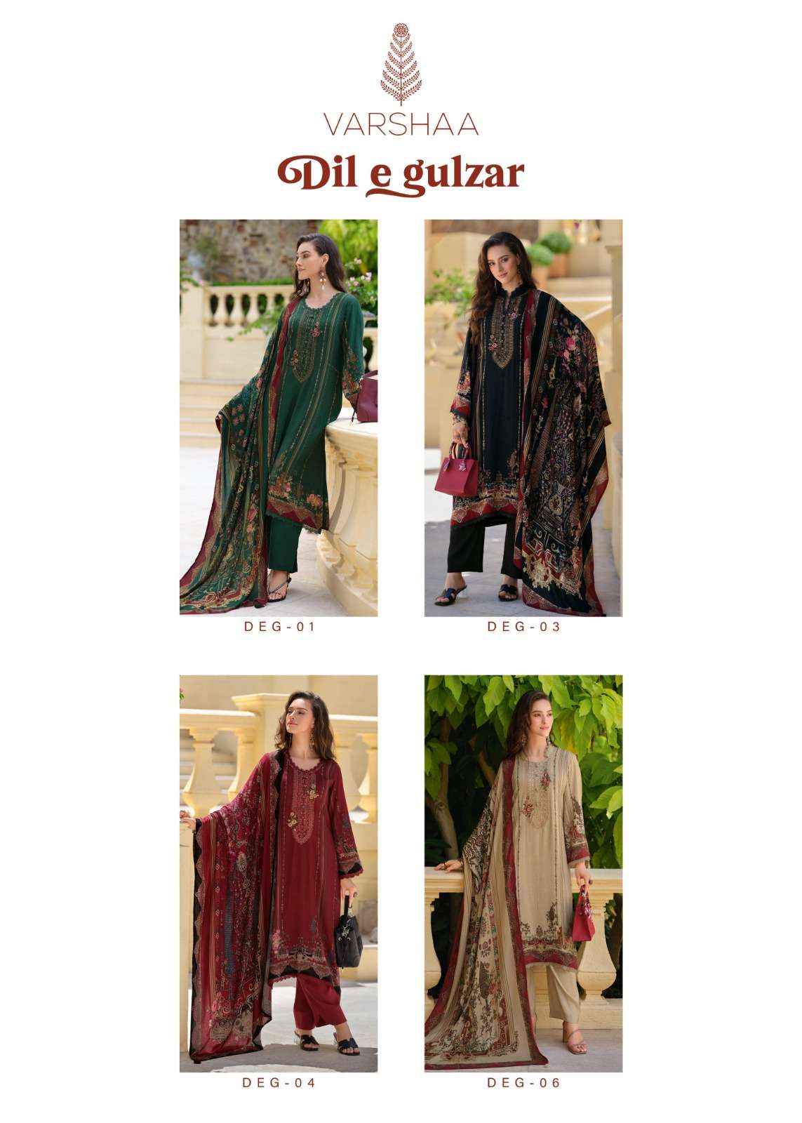 Varsha Dil E Gulzar Exclusive Fancy Muslin Ladies Suit Dress Material Wholesale Price ( 4 Pcs Catalog )