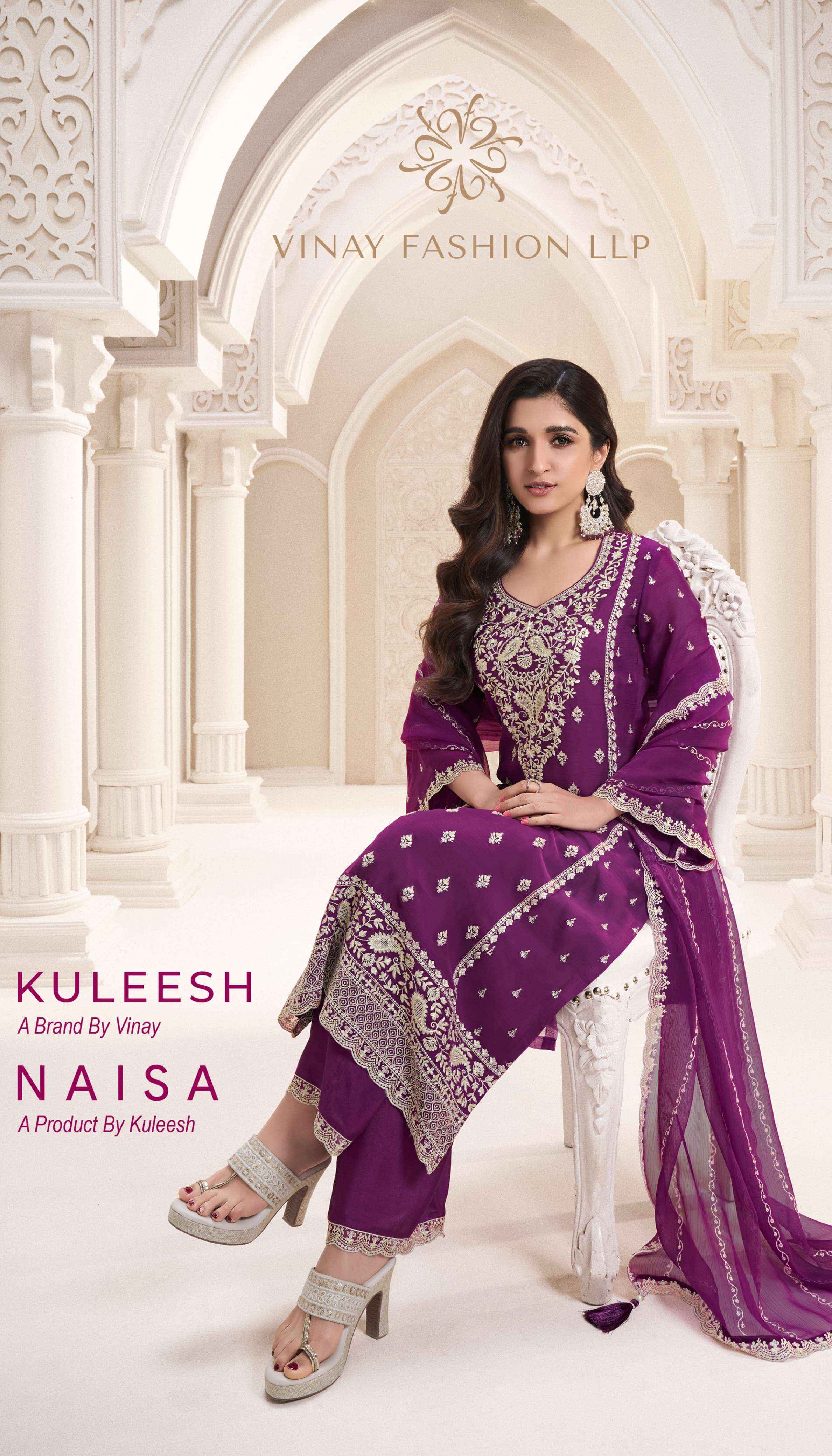 VINAY FASHION KULEESH NAISHA WHOLESALE SILK DRESS MATERIAL ( 6 PCS CATALOG )