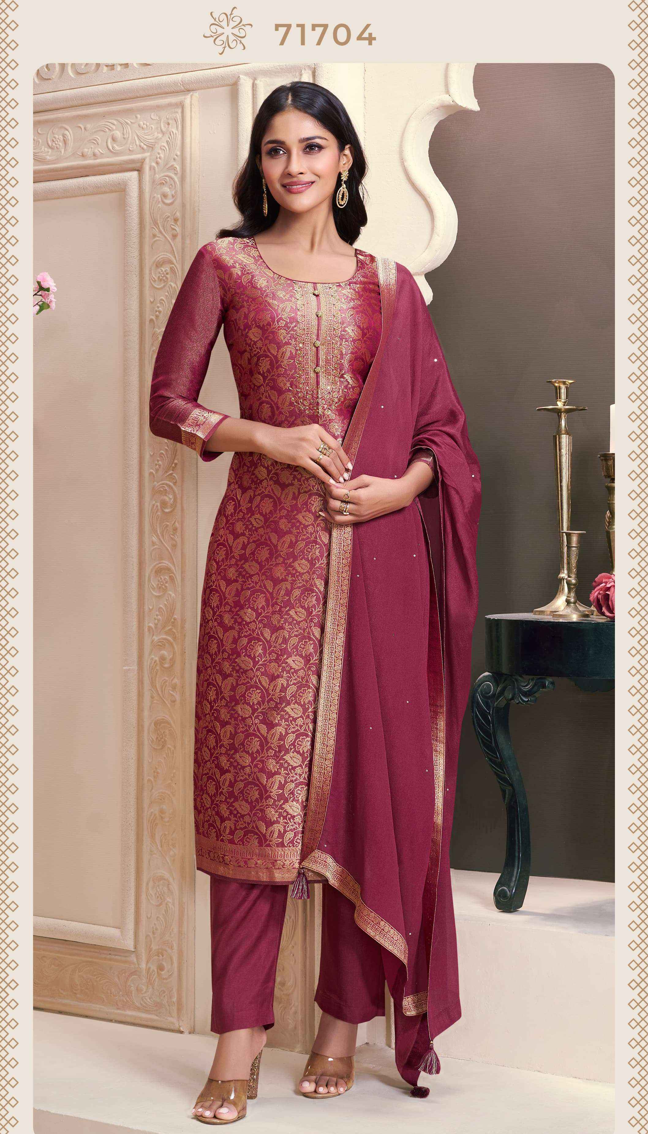 Vinay Fashion Kuleesh Star Vol 2 Simer Jacquard Dress Material Wholesale Price  ( 4 Pcs Catalog )