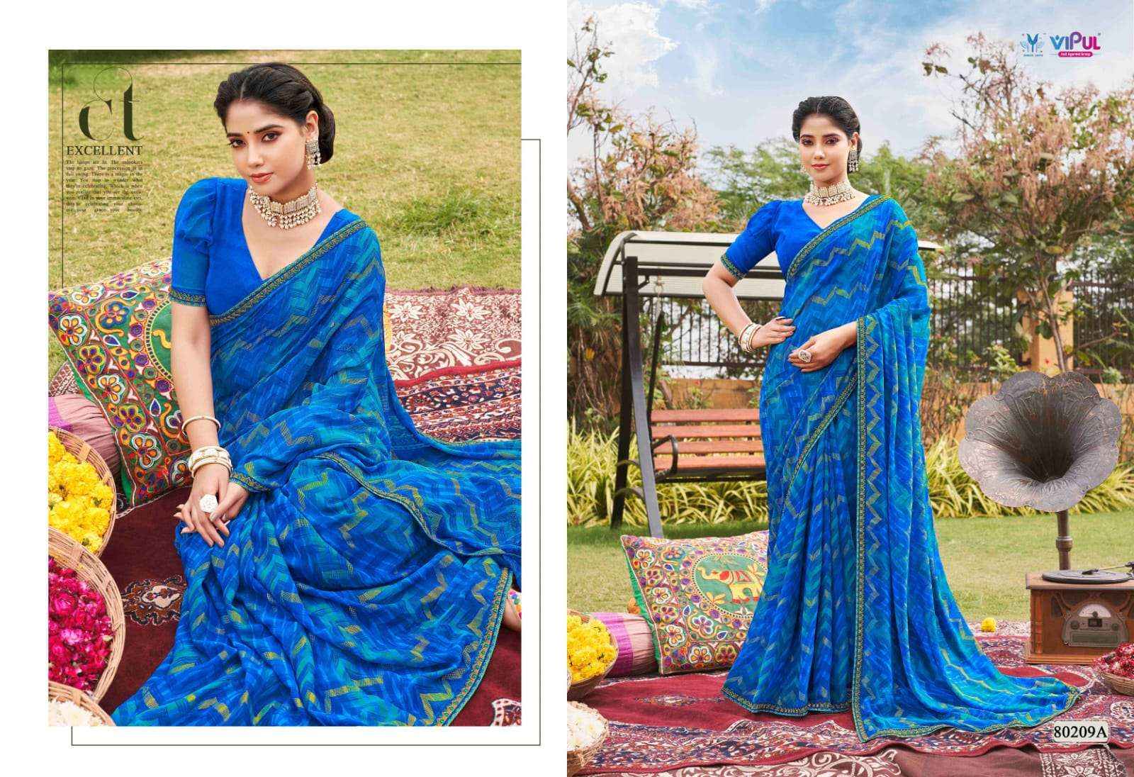 Vipul Sajeeli 80208 To 80215 Daily Wear Style Designer Saree Wholesale Price ( 8 Pcs Catalog )