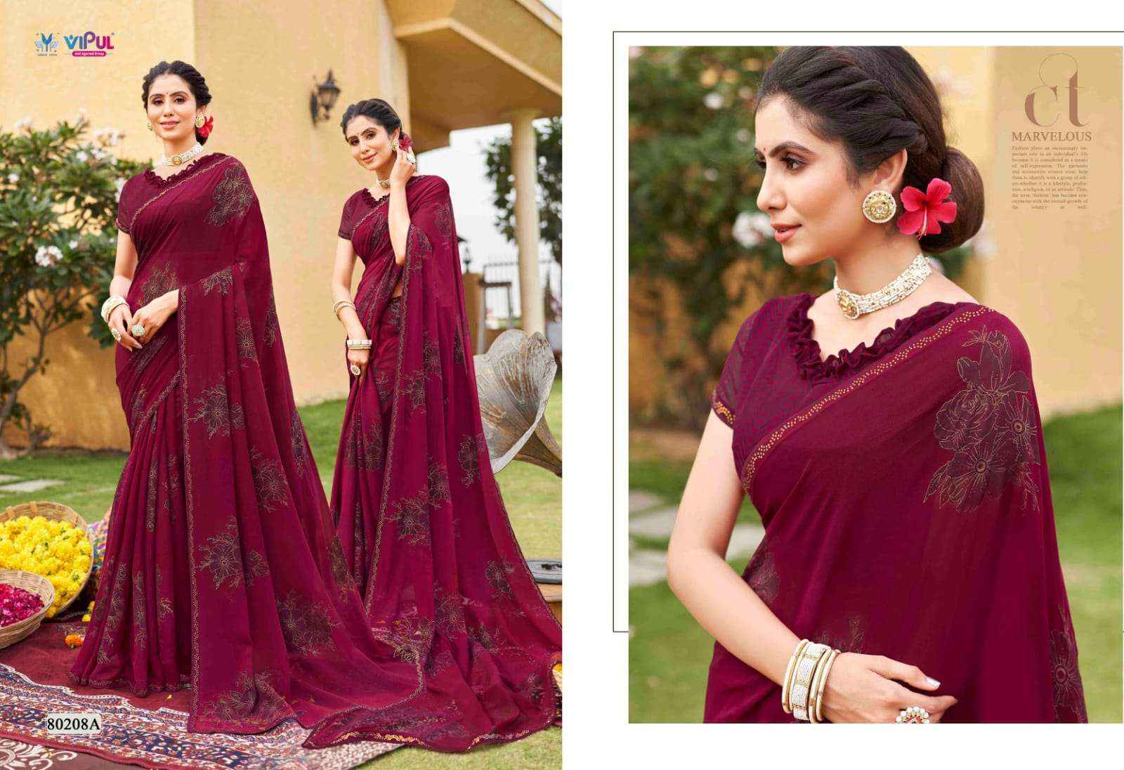 Vipul Sajeeli 80208 To 80215 Daily Wear Style Designer Saree Wholesale Price ( 8 Pcs Catalog )