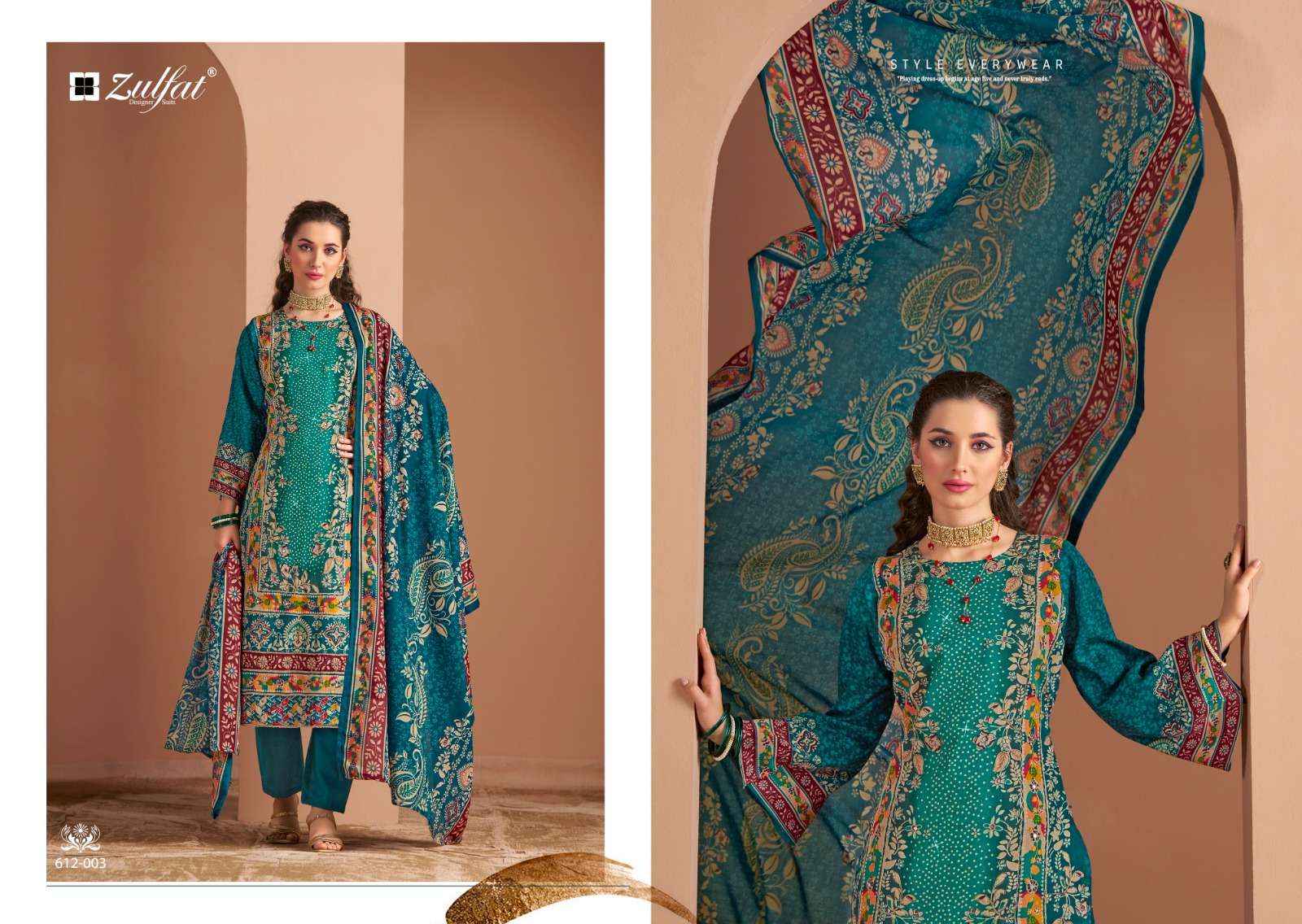 ZULFAT DESIGNER RAABTA VOL 3 WHOLESALE JAM COTTON DRESS MATERIAL ( 6 PCS CATALOG )