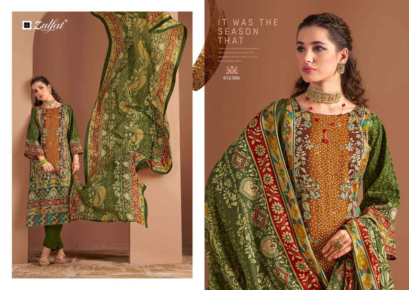 ZULFAT DESIGNER RAABTA VOL 3 WHOLESALE JAM COTTON DRESS MATERIAL ( 6 PCS CATALOG )