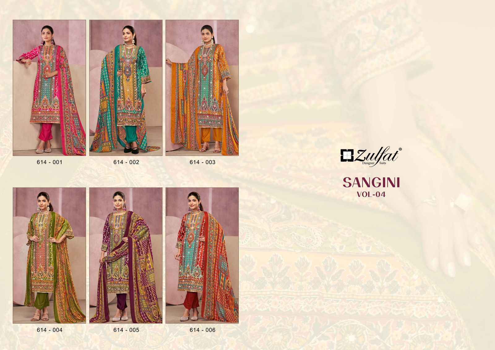 Zulfat Sangini Vol 4 Jam Cotton Dress Material Wholesale Price ( 6 Pcs Catalog )