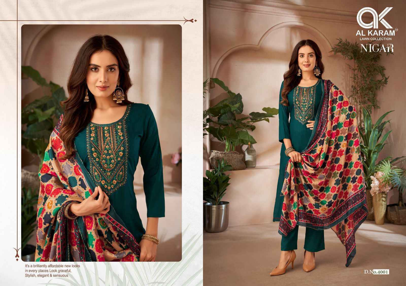 Al Karam Nigar Edition 4 Reyon Dress Material Wholesale Price ( 6 Pcs Catalog )