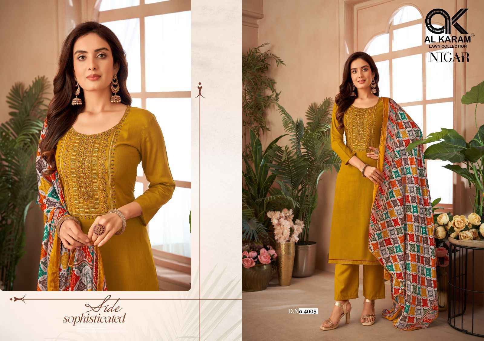 Al Karam Nigar Edition 4 Reyon Dress Material Wholesale Price ( 6 Pcs Catalog )