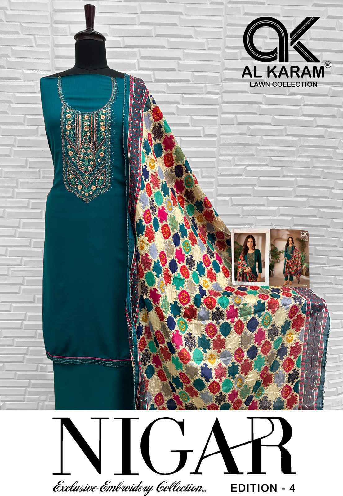 Al Karam Nigar Edition 4 Reyon Dress Material Wholesale Price ( 6 Pcs Catalog )