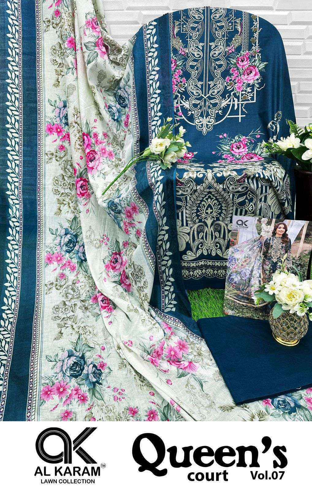 AL Karam Queens Court Vol 7 Cotton Dress Material Wholesale Price ( 6 Pcs catalog )