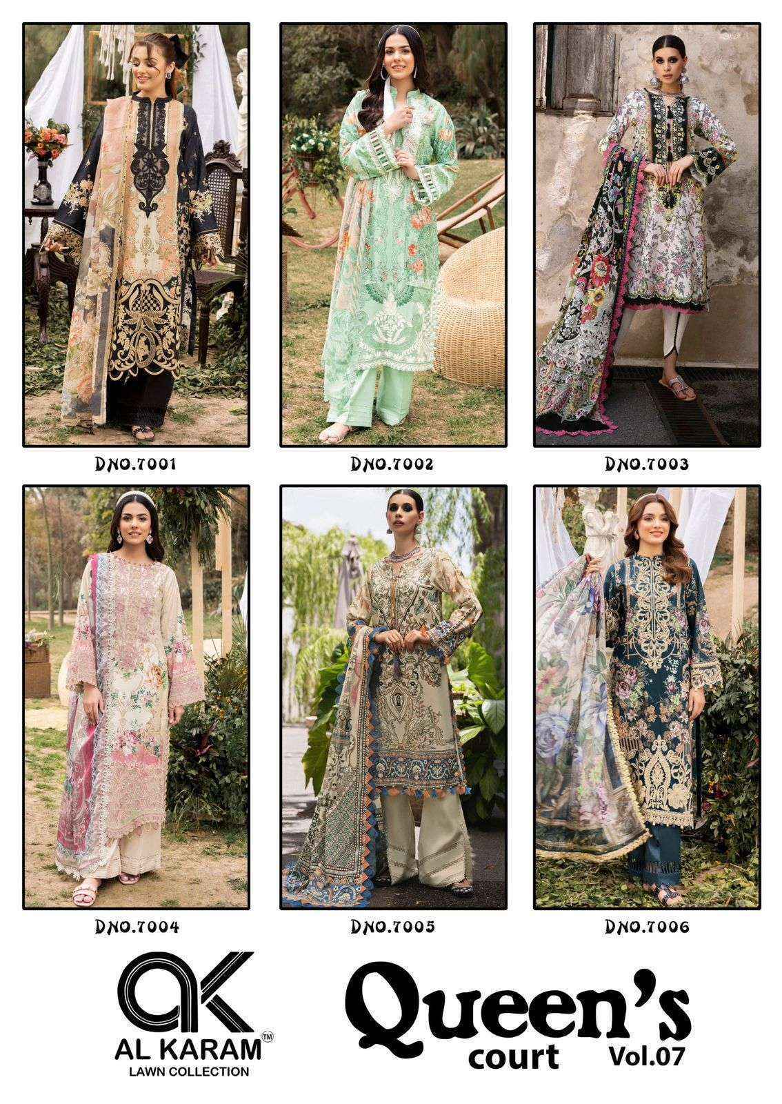 AL Karam Queens Court Vol 7 Cotton Dress Material Wholesale Price ( 6 Pcs catalog )