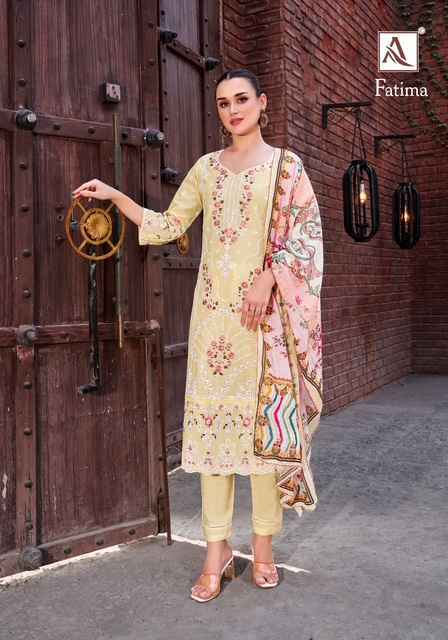 Alok Fatima Cotton Dress Material Wholesale Price ( 6 Pcs Catalog )