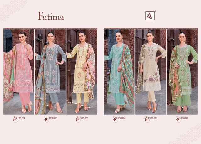 Alok Fatima Cotton Dress Material Wholesale Price ( 6 Pcs Catalog )