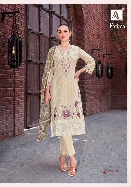 Alok Fatima Cotton Dress Material Wholesale Price ( 6 Pcs Catalog )