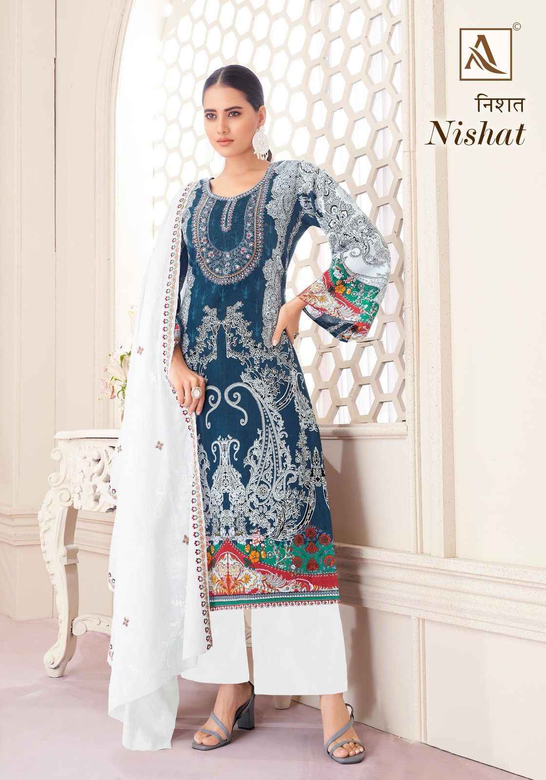 Alok Nishat Cambric Cotton Dress Material Wholesale Price ( 8 Pcs Catalog )