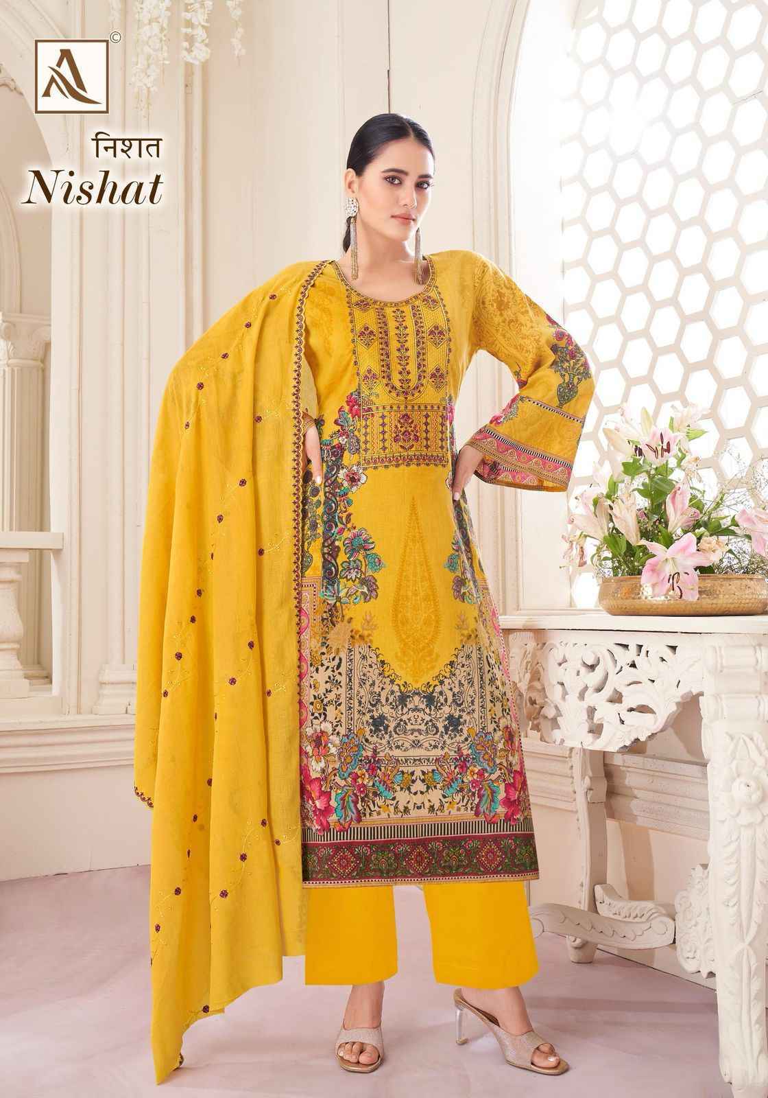 Alok Nishat Cambric Cotton Dress Material Wholesale Price ( 8 Pcs Catalog )