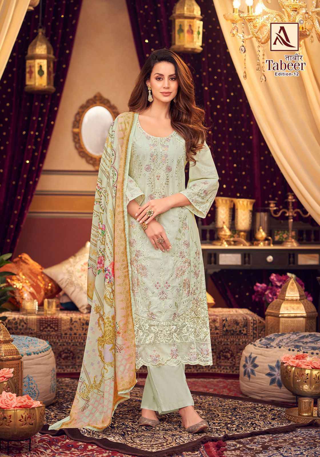 Alok Tabeer Edition 12 Cambric Lawn Dress Material Wholesale Price ( 8 Pcs Catalog )