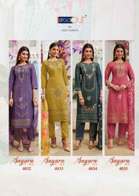 Anju Fabrics Sayara Vol 2 Shimmer Kurti Wholesale Price ( 5 Pcs Catalog )